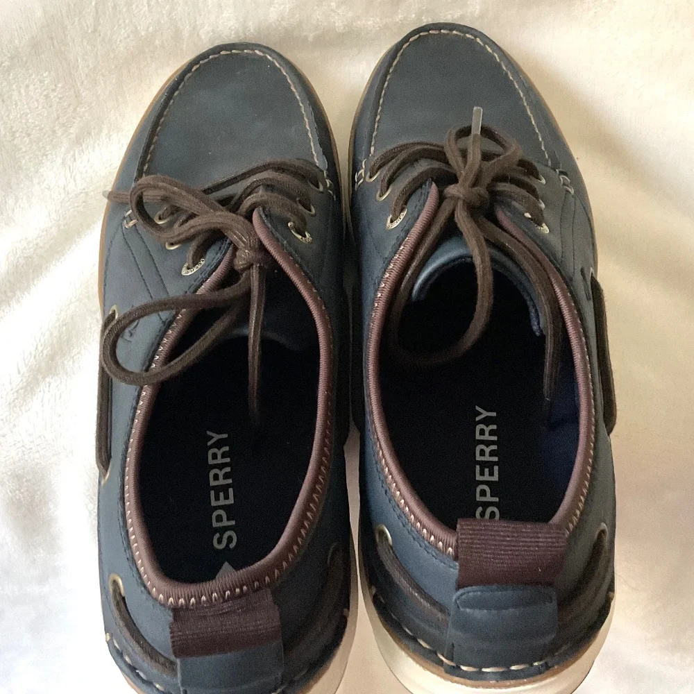 Navy SPERRY Men's Moc Neo Lace Up Boat Shoes Size 9